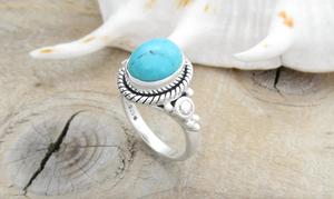 Aqua Chalcedony Oval Cut Bezel Setting 925 Sterling <b>Silver</b> Gemstone <b>Ring</b> Handmade Classic <b>Boho</b> Wedding Jewelry Women Parties - Product Image 3