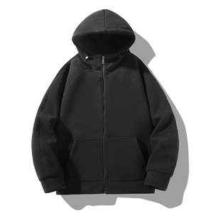 Personnalisable hommes épaissi éponge polaire fermeture éclair sweats à capuche pour automne hiver solide crochet vêtements de travail Logo broderie Options - Product Image 2