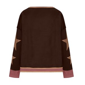Sweat-shirts d'hiver tricotés à col rond, à épaules tombantes, à manches longues, coupe ample, respirants, écologiques, avec broderie frontale, style décontracté, OEM - Product Image 5