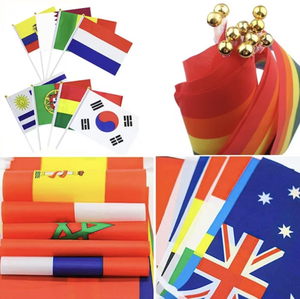 도매 4x6 인치 미니 핸드 헬드 플래그 사용자 정의 로고 내구성 폴리 에스테르에 디지털 인쇄 비행 맞춤형 미니 플래그 - Product Image 4