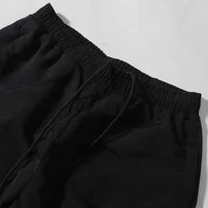 Pantalon de survêtement jogger personnalisé rétro ample décontracté pantalon noir taille haute hommes jambe large piste hommes bande réfléchissante coupe-vent survêtement - Product Image 5