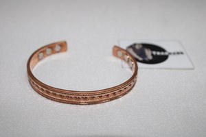 Brazalete de Cobre con Diseño Antiguo en Oro Rosa de 18 cm, Unisex, Regalo, Artesanía en Metal, Curación - Product Image 3