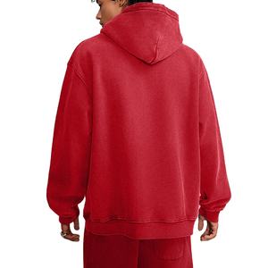 Sudadera con capucha para hombre lavada con ácido patrón sólido estilo callejero 100% algodón básico invierno bordado Technics suministro al por mayor - Product Image 4
