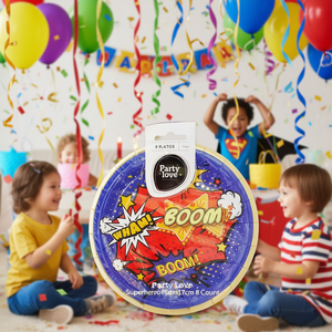 Platos de Superhéroes para Fiestas, 17 cm, Paquete de 8, Artículos Desechables para Fiestas - Product Image 3