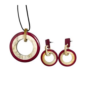 DTJ Women's Cow/Buffalo Horn Charm Pendant with Lacquer Plating Oval Shape Trendy Style for <b>Anniversary</b> Occasions - Product Image 5