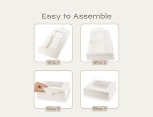 Cajas <span class=keywords><strong>de</strong></span> Panadería <span class=keywords><strong>de</strong></span> Papel Texturizado <span class=keywords><strong>de</strong></span> 270 g/m² con Ventana y Logotipo Estampado en Lámina, Plegables para Pastel, Chocolate, Fresas, Pastel <span class=keywords><strong>de</strong></span> Queso, Tartas - Product Image 6