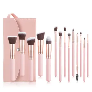 14pcs makeup brush set cosmetic tool rose gold eyeshadow make up brushes manufacture customize private label custom logo