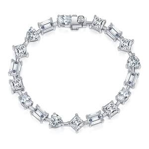 กำไลข้อมือเงินแท้ 925 ประดับเพชรทรงต่างๆ ของขวัญสำหรับเธอและเขา กำไลเพชรโมอิสซาไนต์ เพชรโมอิสซาไนต์ - Product Image 4