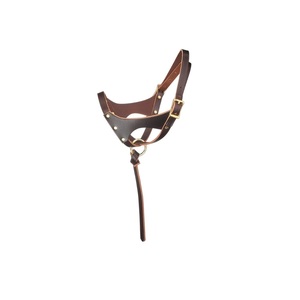 Licou élégant en poulain en cuir de style selle anglaise avec deux pièces de couronne et boucles à rouleau ajustées Halters larges - Product Image 1