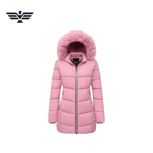 Veste bouffante tissée respirante pour femmes capuche en fourrure épaisse automne chaud polyester lourd remplissage coque en Nylon couleur personnalisée - Product Image 1