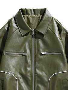 Veste en cuir de peau de mouton pour hommes de haute qualité col montant produit supérieur d'hiver du Pakistan - Product Image 2