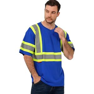 Camisetas de Alta Visibilidad para Trabajo, Manga Corta, Transpirables, de Dos Tonos, Uniformes de Trabajo Reflectantes, Camiseta para Hombre, Construcción - Product Image 6