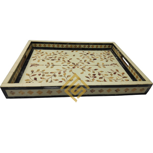 Cadeau de vacances Décoration d'intérieur Thème artistique Plateau de service en bois standard Dernier design rond de haute qualité avec corde Format Noël - Product Image 2