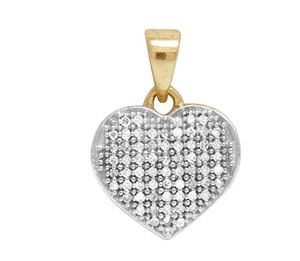 Bling Bling coupe ronde Moissanite diamant clouté en argent 925 en forme de coeur pendentifs fins et breloques pour hommes - Product Image 1