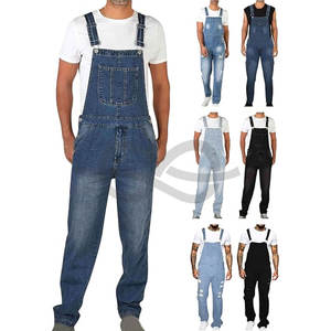 Salopette en jean grande taille pour hommes Salopette de travail en coton baggy Pantalon léger et confortable avec poches pour activités de plein air - Product Image 2