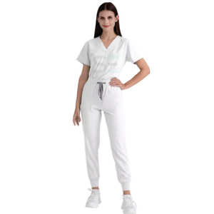 Dernier modèle d'uniforme d'infirmière unisexe, 12 couleurs chaudes, ensemble de blouses pour hommes et femmes, pantalons extensibles unisexes et hospitaliers - Product Image 2