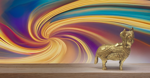 Main Laiton Kamdhenu Vache Bénédiction Statue Art Déco Design Maison Figurine Décorative Thanksgiving Cadeau Sculpture - Product Image 3