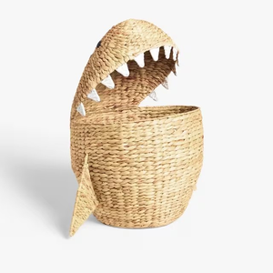 Handmade Chất Lượng Cao Cá Mập Hình Dạng Dệt Nước Lục Bình Lưu Trữ Giỏ Nắp Đồ Chơi Tổ Chức Cho Trẻ Em Phòng Nursery Giặt ủi cản trở - Product Image 1