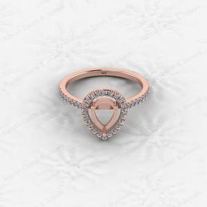 Best Quality 925 Silver 6x8mm Semi Mount <b>Blank</b> Setting <b>Ring</b> Ashes Resin Jewelry Findings for Wedding Jewelry Pear Gemstone - Product Image 4