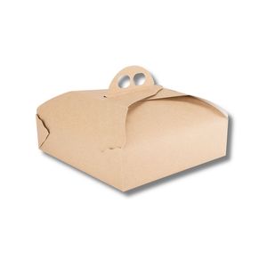 Kraft Paper Rectangle Self Erecting <b>Box</b> With Handle For Food Packaging - Product Image 1