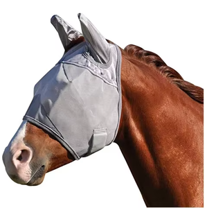 Máscara de mosca de caballo transpirable duradera con malla suave y ligera protección completa para la nariz y los oídos escudo UV para pantalones de montar - Product Image 2