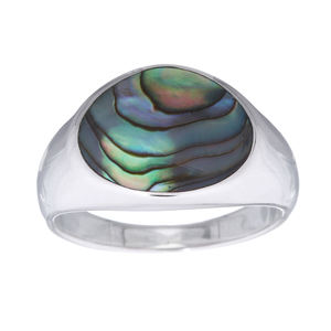 Anillo Único de Plata de Ley 925 con Incrustaciones de Concha de Abulón - Product Image 2