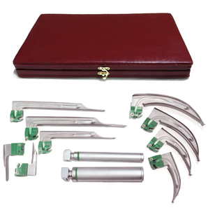 <b>Mac</b> Miller 2 Handles Anesthesia Fiberoptic Laryngoscope with 9 Blades Surgical Instruments Basis Box Set Anesthesia Fiberoptic - Product Image 5