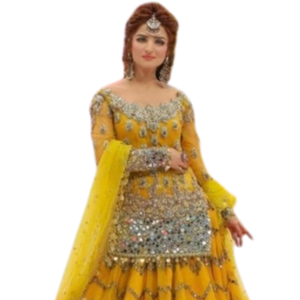 Service OEM Robes de style boutique de créateurs pakistanais sur mesure pour femmes Mehndi Lehenga Choli Vêtements de mariage Robe de mariée Adultes - Product Image 3