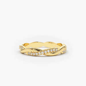 0,27 quilates peso 14K oro tejido trenza eternidad diamante anillo laboratorio cultivado diamantes anillo para trajes de lujo diseños de las mujeres - Product Image 1