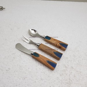 Modern Design Stainless Steel <b>Cheese</b> Knife <b>Set</b> with Resin & Wood Handle kitchenware Unique Office Party And Restaurant Used - Product Image 3