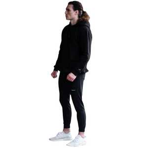 Sweat à capuche noir pour homme Premium Embossed Hoodie Black Heavyweight 100% Cotton Relaxed Fit Design minimaliste avec pointe en cire - Product Image 5