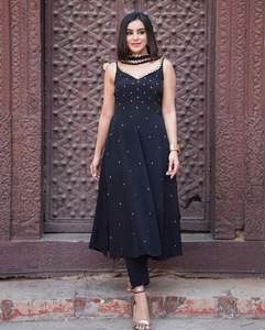 India Kurtis <b>Women</b> Latest Designer Wholesale Price Festival Party Wear Georgette Sequin Work <b>Kurti</b> Top Gown Long Dress <b>for</b> Girls - Product Image 4