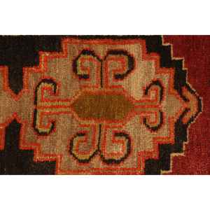 Tapis de 1,7 x 3,2 pieds, tapis turc vintage, tapis ombré rouge-brun - Product Image 5