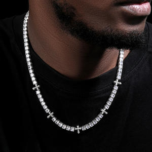 Elevate Your Presence with the Trendiest Hip Hop Tennis <b>Chain</b> in 925 Sterling <b>Silver</b> Moissanite Diamonds of VVS Clarity - Product Image 2