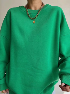 Custom logo Oversize Puff Printing Fleece Hoodie Women Wholesale Cotton Round Neck <b>Vintage</b> <b>Sweatshirt</b> Women - Product Image 5