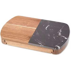 Fabricante de tabla de cortar de mármol con mango madera acento tabla de cortar para cantinas y cocina - Product Image 4