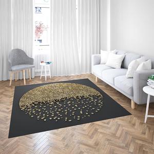 Tapis imprimé abstrait, tapis de bain moderne de luxe noir antidérapant, tapis doux non tissé - Product Image 3