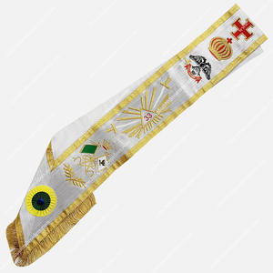 Écharpe maçonnique du Rite Écossais AASR du 33e degré, brodée à la machine - Product Image 1