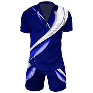 ชุดเซ็ตเสื้อผ้าผู้ชายแฟชั่นใหม่ สไตล์ไฮสตรีท พิมพ์ลายแบบซับลิเมชั่น ระบายอากาศได้ดี ผลิตจากโพลีเอสเตอร์ 100% รับผลิตตามแบบ OEM - Product Image 2