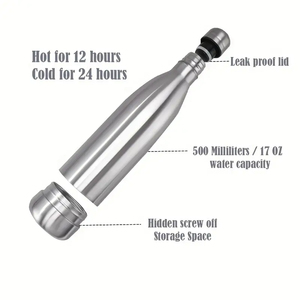 logo Customization 750ml Stainless Steel Diversion Safe Water Bottle with <strong>Hidden</strong> <strong>Compartment</strong> for Cards Keys Cash - Product Image 4