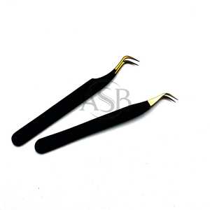 Pinzas para Extensión de Pestañas de Acero Inoxidable Personalizables con Impresión de Logotipo Personalizado, Mango Cómodo y Sostenible - Product Image 1