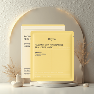 Masque facial éclaircissant en hydrogel coréen OEM ODM avec vitamine C pour une peau éclatante, soin éclaircissant des taches brunes, anti-âge, hydratant - Product Image 1