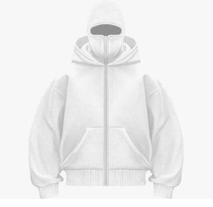 เสื้อฮู้ดบาลาคลาวาแบบสั่งทำรุ่นใหม่ล่าสุด ผ้าฟลีซคอตตอน 100% ทรงหลวมแบบดรอปโชว์เดอร์ มีกระเป๋า สไตล์สตรีทแวร์ ซิปหน้า ลายเรียบ - Product Image 4