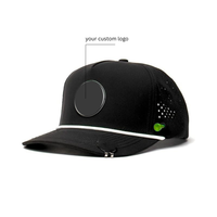 Casquette de golf imperméable à 5 panneaux avec logo brodé personnalisé, OEM/ODM, séchage rapide, performance supérieure, style snapback Goras