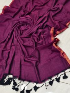 Sari de Algodón JORI BODER MAL, Tejido Liso Teñido, Ecológico, Ligero, para Bodas de Niñas - Product Image 6