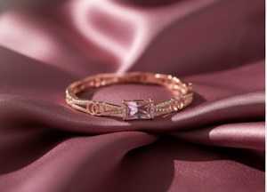 โรสโรเดียมขัดเงาหรูหราสไตล์แฟนซีของ Kada AD เครื่องประดับหินใส่ไปปาร์ตี้สำหรับผู้หญิงและเพื่อนเจ้าสาว - Product Image 4