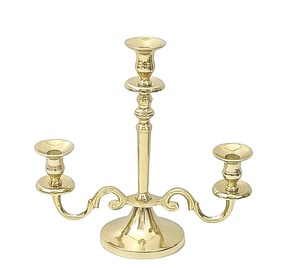 Candelabro de aluminio y Metal con acabado dorado único, portavelas de 4 brazos, de pie para mesa, decoración al mejor precio en producto - Product Image 3