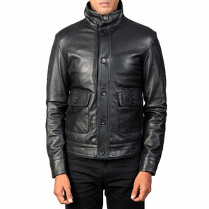 Chaquetas Personalizadas Chaqueta de Cuero Genuino para Hombre - Product Image 1
