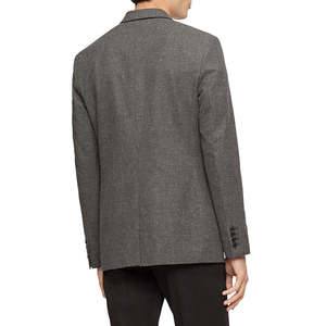 Blazer da uomo Calvin Klein slim fit grigio mélange a quadri, in tessuto lavorato a maglia stampato, taglie forti, per occasioni formali/casual, matrimoni/feste - Product Image 2