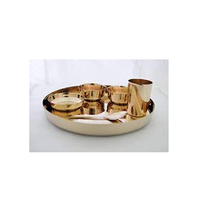 Juegos de cena de Frutero de latón Idishlar Glass Gold Pattern Utensilios de cocina y restaurantes y artesanía natural y gran oferta - Product Image 1